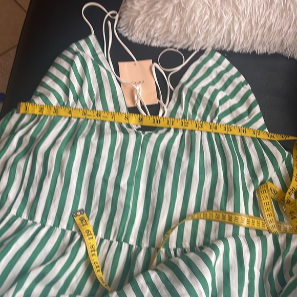 La Ligne Drawstring front striped cotton dress size xl - Picture 10 of 11